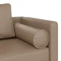 Chaise longue avec coussins cappuccino similicuir