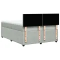 cadre de lit et matelas Gris clair 140x190cm Velours