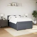 cadre de lit et matelas Gris foncé 140x190cm Velours