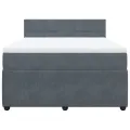 cadre de lit et matelas Gris foncé 140x190cm Velours