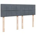 cadre de lit et matelas Gris foncé 140x190cm Velours