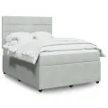 cadre de lit et matelas Gris clair 140x190cm Velours