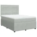 cadre de lit et matelas Gris clair 140x190cm Velours