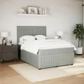 cadre de lit et matelas Gris clair 140x190cm Velours