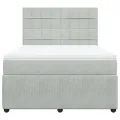 cadre de lit et matelas Gris clair 140x190cm Velours