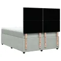 cadre de lit et matelas Gris clair 140x190cm Velours