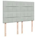 cadre de lit et matelas Gris clair 140x190cm Velours