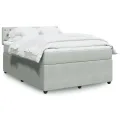 cadre de lit et matelas Gris clair 140x190cm Velours