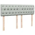 cadre de lit et matelas Gris clair 140x190cm Velours