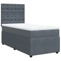 cadre de lit et matelas Gris foncé 90x190 cm Velours