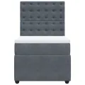 cadre de lit et matelas Gris foncé 90x190 cm Velours