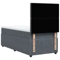 cadre de lit et matelas Gris foncé 90x190 cm Velours