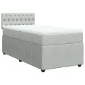 cadre de lit et matelas Gris clair 90x200 cm Velours
