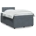 cadre de lit et matelas gris foncé 120x190cm velours