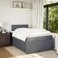 cadre de lit et matelas gris foncé 120x190cm velours