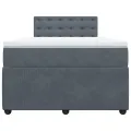 cadre de lit et matelas gris foncé 120x190cm velours