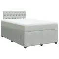cadre de lit et matelas Gris clair 120x200cm Velours