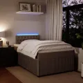 cadre de lit et matelas Gris clair 120x200cm Velours