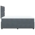 cadre de lit et matelas Gris foncé 120x200cm Velours