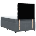 cadre de lit et matelas Gris foncé 120x200cm Velours