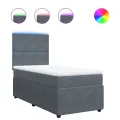 cadre de lit et matelas Gris foncé 90x190 cm Velours