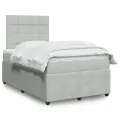 cadre de lit et matelas Gris clair 120x200cm Velours