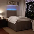 cadre de lit et matelas Gris clair 120x200cm Velours