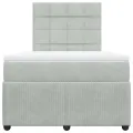 cadre de lit et matelas Gris clair 120x200cm Velours