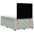 cadre de lit et matelas Gris clair 120x200cm Velours
