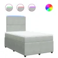 cadre de lit et matelas Gris clair 120x200cm Velours