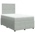 cadre de lit et matelas Gris clair 120x200cm Velours