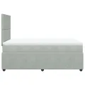 cadre de lit et matelas Gris clair 120x200cm Velours