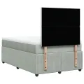 cadre de lit et matelas Gris clair 120x200cm Velours