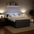 cadre de lit et matelas Gris foncé 140x190cm Velours