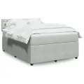 cadre de lit et matelas Gris clair 140x190cm Velours
