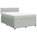 cadre de lit et matelas Gris clair 140x190cm Velours