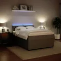 cadre de lit et matelas Gris clair 140x190cm Velours