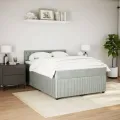 cadre de lit et matelas Gris clair 140x190cm Velours