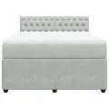 cadre de lit et matelas Gris clair 140x190cm Velours