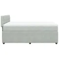cadre de lit et matelas Gris clair 140x190cm Velours