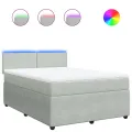 cadre de lit et matelas Gris clair 140x190cm Velours