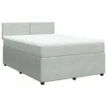 cadre de lit et matelas Gris clair 140x190cm Velours