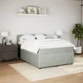cadre de lit et matelas Gris clair 140x190cm Velours