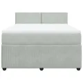 cadre de lit et matelas Gris clair 140x190cm Velours