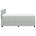 cadre de lit et matelas Gris clair 140x190cm Velours