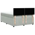 cadre de lit et matelas Gris clair 140x190cm Velours