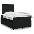 cadre de lit avec matelas noir 120x190 cm velours