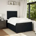 cadre de lit avec matelas noir 120x190 cm velours
