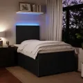 cadre de lit avec matelas noir 120x190 cm velours