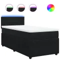 cadre de lit avec matelas Noir 90x200 cm Velours
